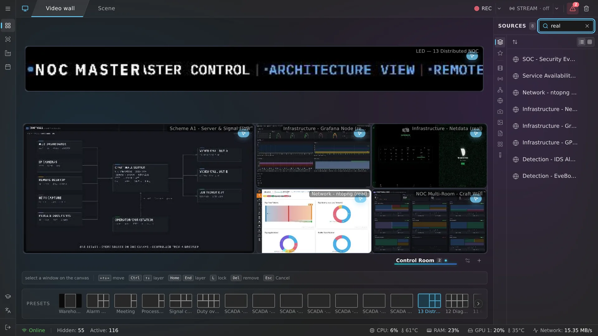 Craft Wall operator console